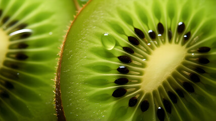 Close up Concept Art of a Juicy Kiwifruit, Generative AI