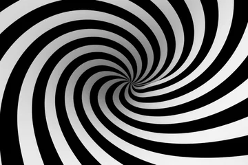 Deurstickers A black and white spiral design © Virginie Verglas
