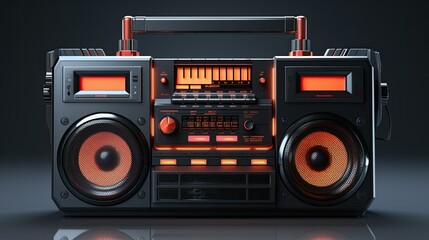 radio music boombox retro tape cassette player recorde