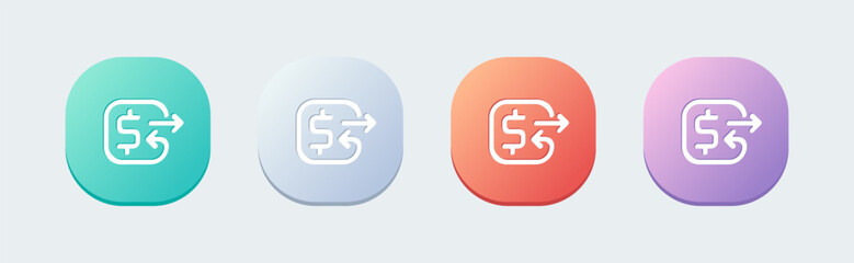 Transfer line icon in flat design style. Exchange signs vector illustration.