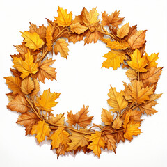 Fototapeta premium Illustration of a colorful array of autumn leaves, a vibrant tapestry of nature's farewell to summer