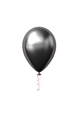 black helium balloon. Birthday balloon flying for party and celebrations. Isolated on white background. Generative AI
