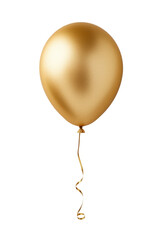 gold helium balloon. Birthday balloon flying for party and celebrations. Isolated on white background. Generative AI