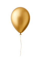 gold helium balloon. Birthday balloon flying for party and celebrations. Isolated on white background. Generative AI - 645011949