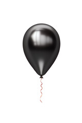 black helium balloon. Birthday balloon flying for party and celebrations. Isolated on white background. Generative AI