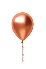 orange helium balloon. Birthday balloon flying for party and celebrations. Isolated on white background. Generative AI