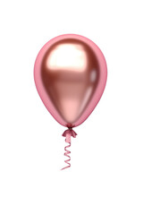 pink gold helium balloon. Birthday balloon flying for party and celebrations. Isolated on white background. Generative AI