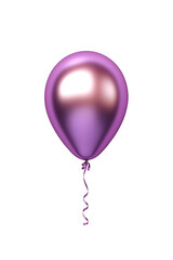 purple helium balloon. Birthday balloon flying for party and celebrations. Isolated on white background. Generative AI