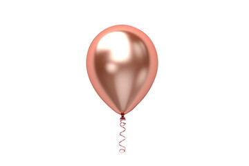 pink gold helium balloon. Birthday balloon flying for party and celebrations. Isolated on white background. Generative AI