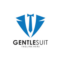 Obraz premium Tuxedo Suit Logo Template with Bow Tie For Men's Fashion.