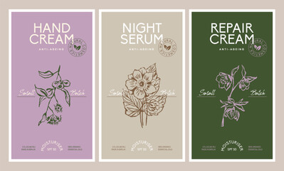 Vector modern cosmetics packaging label design templates  