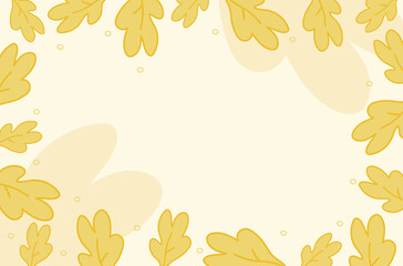 autumn cozy frame, card, border with leaves, vector, flat, yellow
