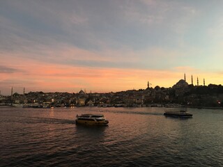 
An evening view of the historical peninsula, Istanbul