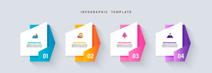 Four steps business infographics template vector