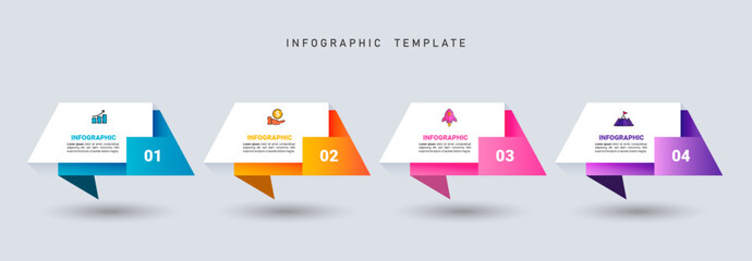 Four steps business infographics template vector