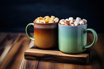 Obraz na płótnie Canvas Hot chocolate mug with marshmallows.