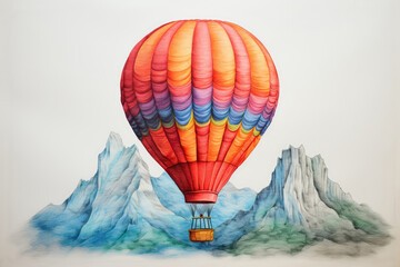 Hot Air Balloon Painted With Crayons