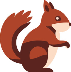 Red squirrel flat icon