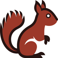 Red squirrel flat icon