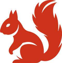 Red squirrel flat icon