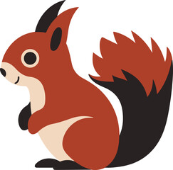 Red squirrel flat icon