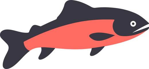 Fototapeta premium Salmon flat icon