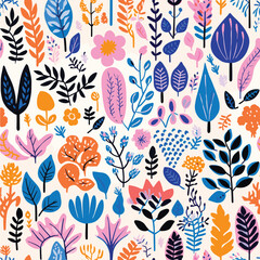 Seamless Colorful Botanical Pattern. Seamless pattern of Botanical in colorful style. Add color to your digital project with our pattern!