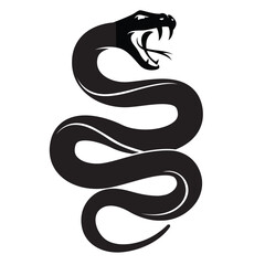 illustration of black snake isolated on white background