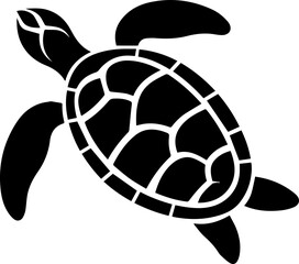 Fototapeta premium Sea turtle flat icon