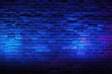 Brick Wall In Electric Indigo Neon Colors