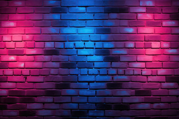 Brick Wall In Pink Radiance Neon Colors