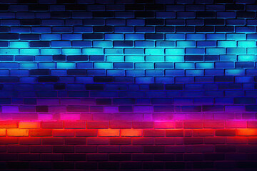 Brick Wall In Solar Flare Neon Colors