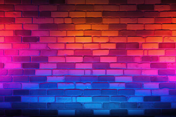 Brick Wall In Solar Flare Neon Colors