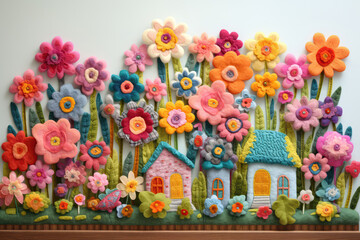 Whimsical Garden With Oversized Flowers