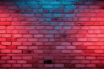 Brick Wall In Coral Crush Neon Colors