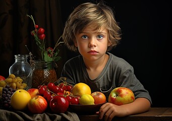 Fototapeta na wymiar baby and vegetables, healthy food, healthy baby healthy food