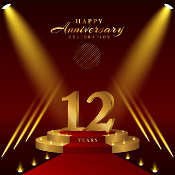 Premium Vector  Number 12 logo icon design, 12nd birthday logo number,  anniversary 12