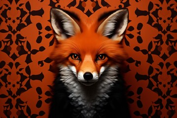Obraz premium Polka dots style fox wallpaper design