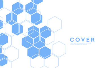 Obraz premium Pattern Lines Hexagon in Blue Colors. Backdrop Geometric Seamless Honeycomb for Advertising, Poster, Banner, Cover. Vector illustration for Technology, Science, Medicine.