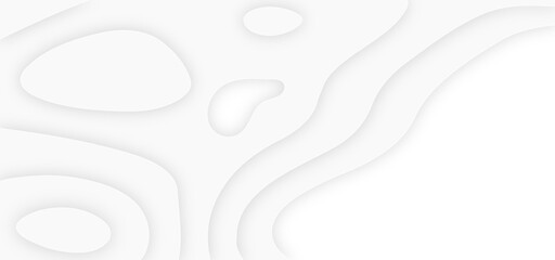 abstract curve line white background. Soft smooth lines curving abstract white paper cut banner. Geometric layered curve line white vector background. White waves decorative papercut design.