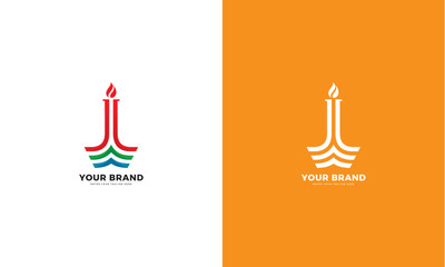 Monas monument logo, vector graphic design