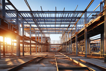 New building construction framing. - Powered by Adobe