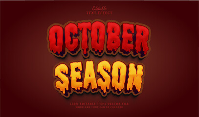 October Season Text Effect Style. Editable Text Effect Theme Season.