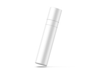 Makeup fixer mockup, blank white cosmetic spray bottle for branding, 3d illustration