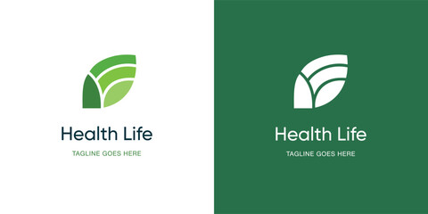 Healthy lifestyle logo. Sports training proper nutrition. Modern vector logo design.