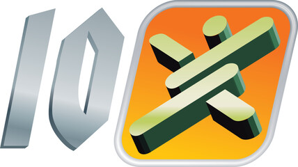 vector 10 gradient logo sign icon 3d