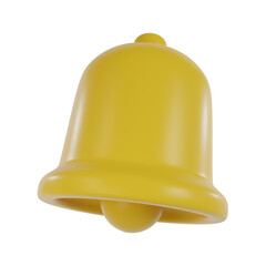 3d yellow bell. notification icon.