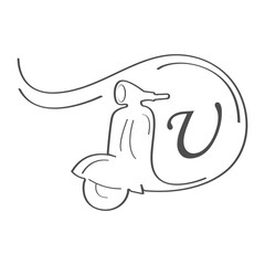 the combination of letter and scooter logo design