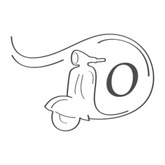 the combination of letter and scooter logo design