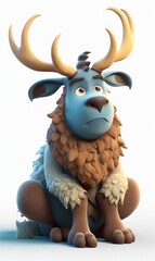 Obraz premium reindeer with nose. Generative AI